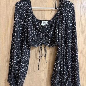 Princess Polly Black Floral Blouse